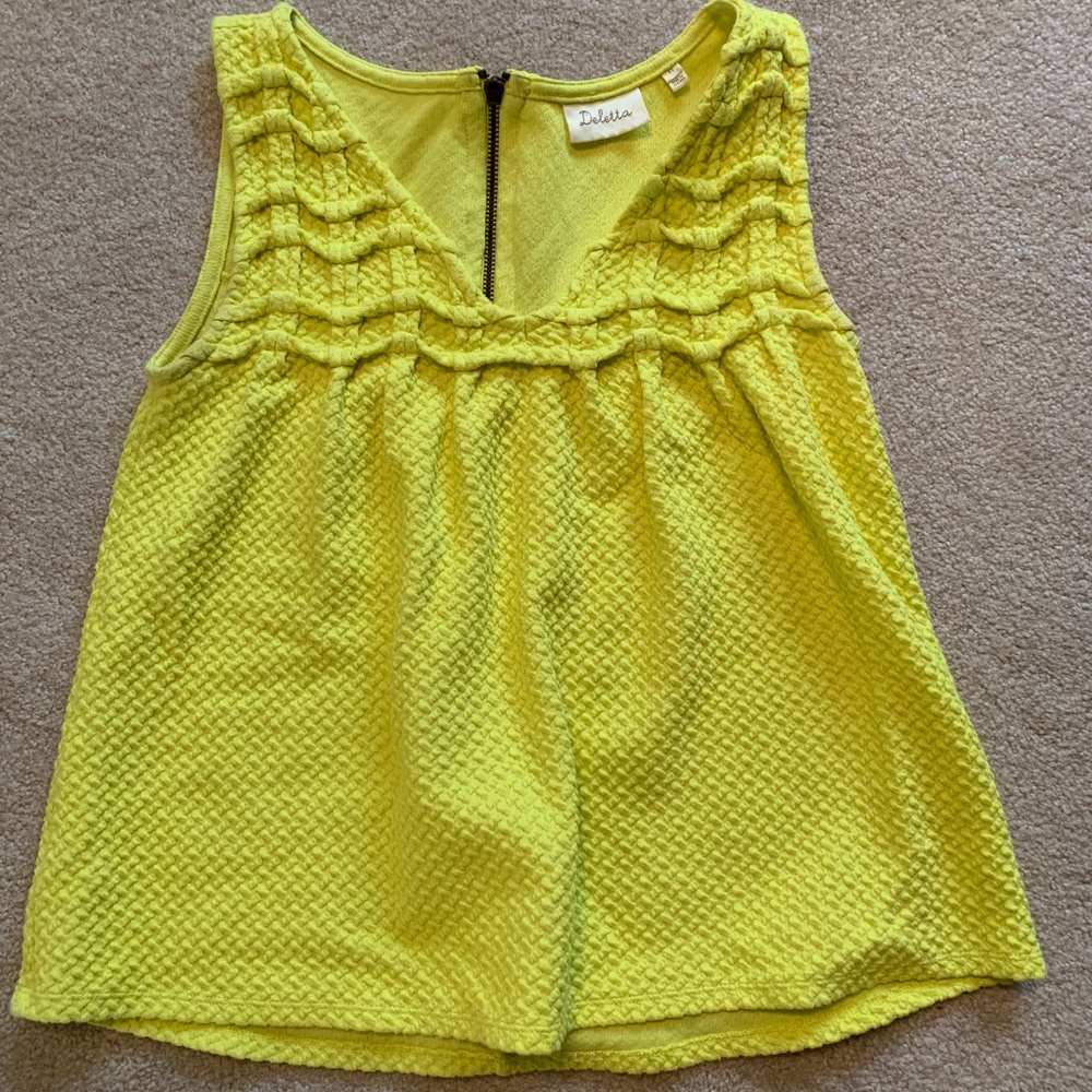 Anthropologie bright yellow tank top
